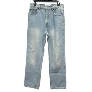 Reformation High‎ Rise Straight Jeans Women Button Fly Sz 29 Blue Tahoe #T5-8